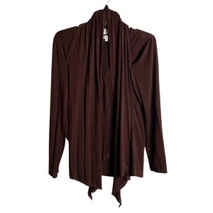 Vertigo Paris - NWOT Brown Long Sleeve‎ Top with Attached Scarf - XL